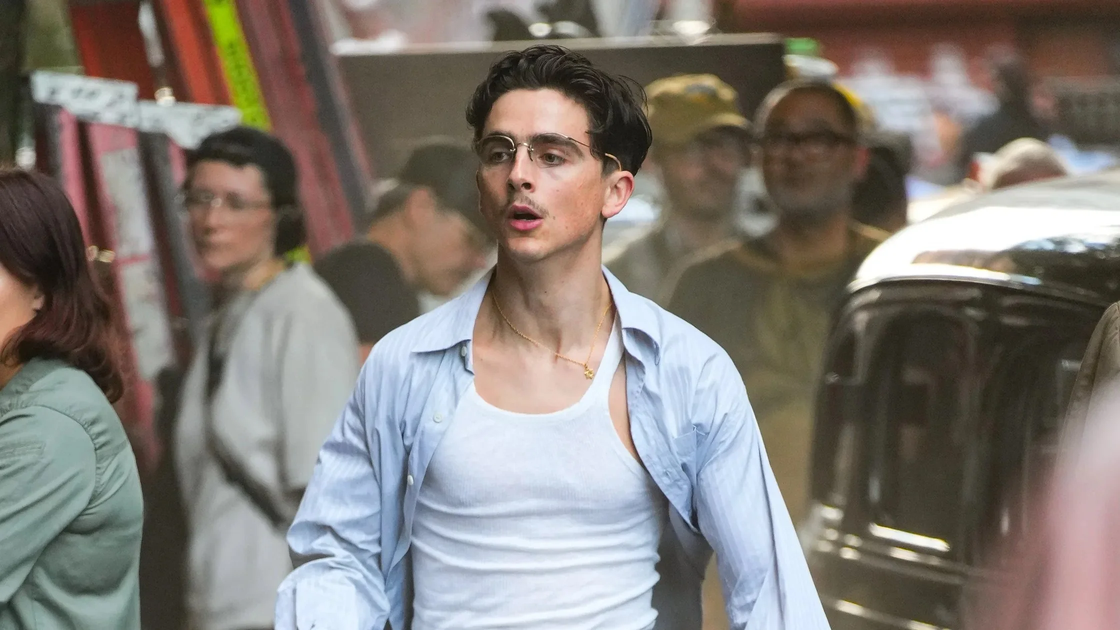 Timothée Chalamet’s ’50s Look Gets a Modern Twist with Salomon Sneakers in Marty Supreme